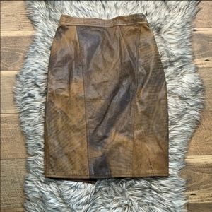 Vintage Genuine Leather Skirt by Winlit 👌